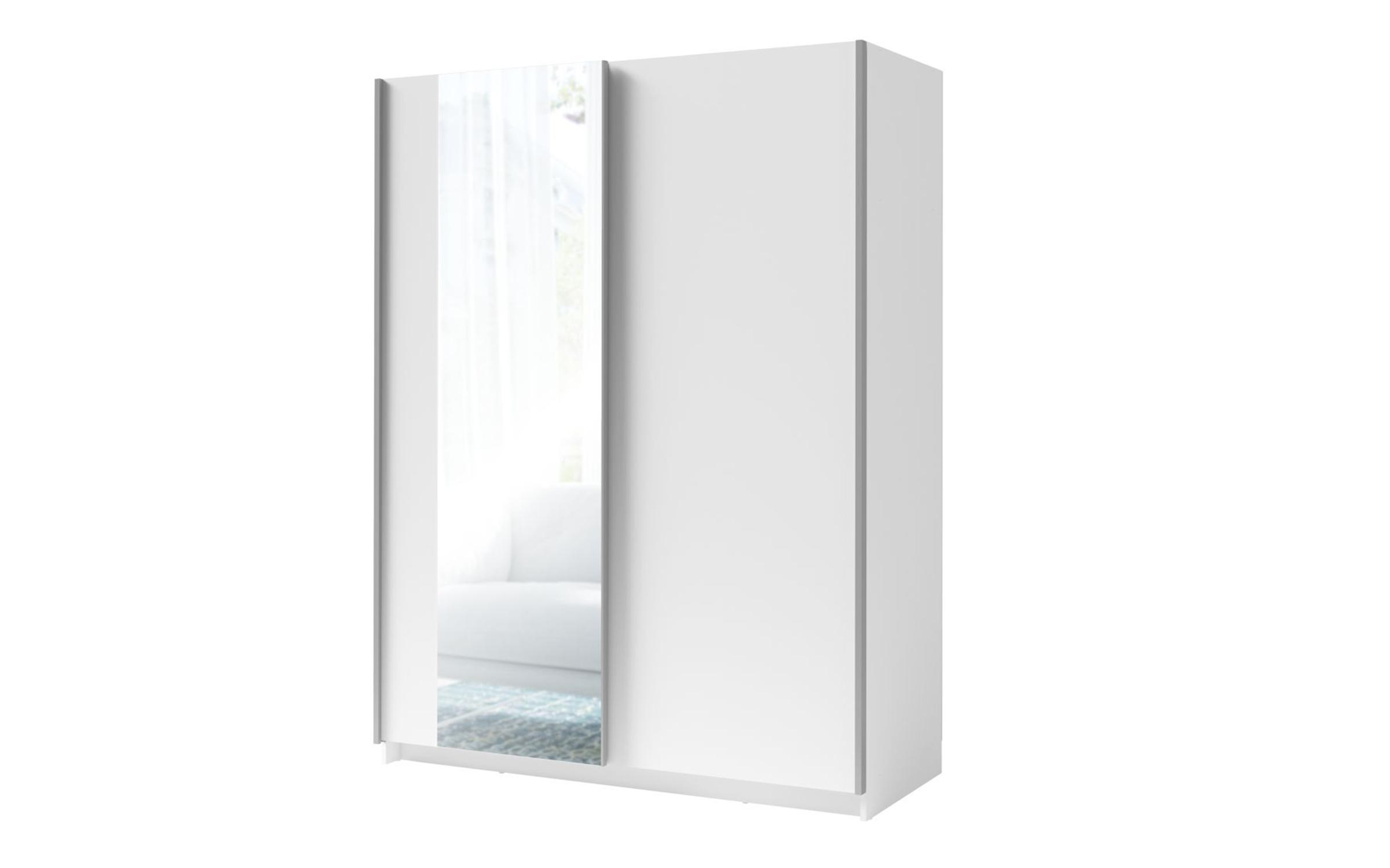 Wardrobe with sliding doors and mirror Ties 180 II, white  2